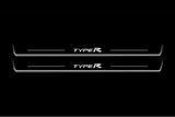 Honda Civic 3D 2006+ stainless steel LED door sill plates with TypeR logo