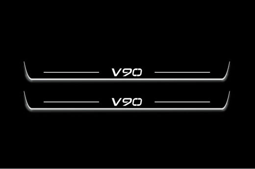 Volvo V90 II 2016+ Stainless Steel LED Door Sills – V90 Logo