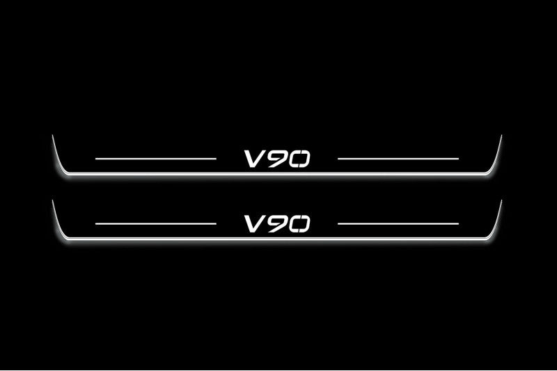 Volvo V90 II 2016+ Stainless Steel LED Door Sills – V90 Logo