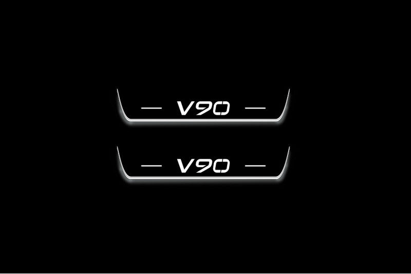 Volvo V90 II 2016+ Stainless Steel LED Door Sills – V90 Logo