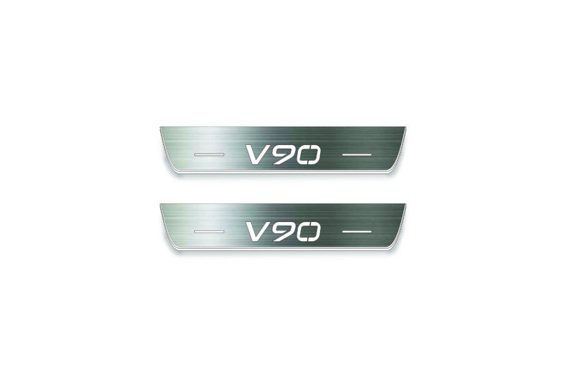 Volvo V90 II 2016+ Stainless Steel LED Door Sills – V90 Logo