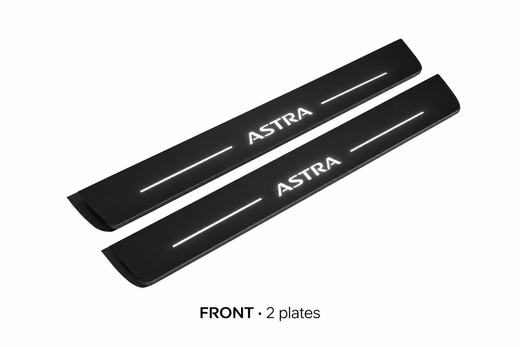 Vauxhall Astra VI 2009–2015 — Matte PRO LED Door Sills — Astra Logo
