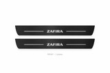 Vauxhall Zafira Tourer Matte PRO catalogue illustration: two flat black FRONT plates with illuminated ZAFIRA lettering on white