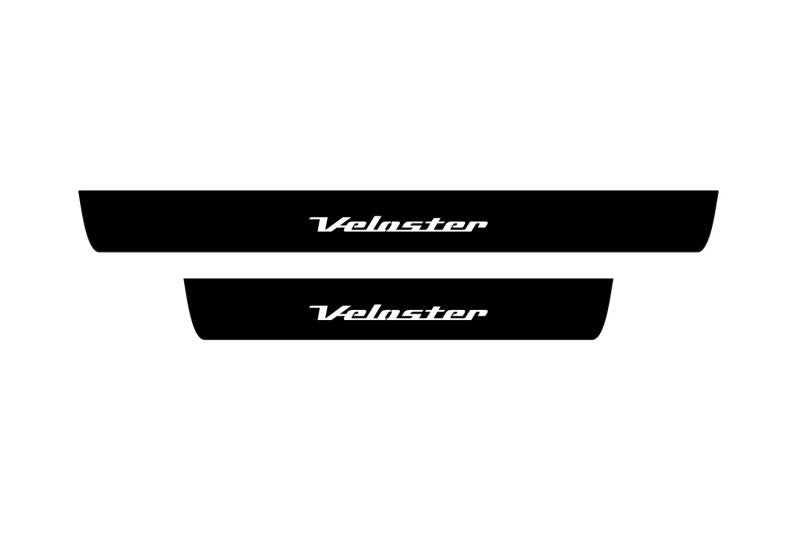 Hyundai Veloster I 2011-2017 Illuminated Matte Sill Plates with logo Veloster Hyundai Led Door Sills PRO opdesign