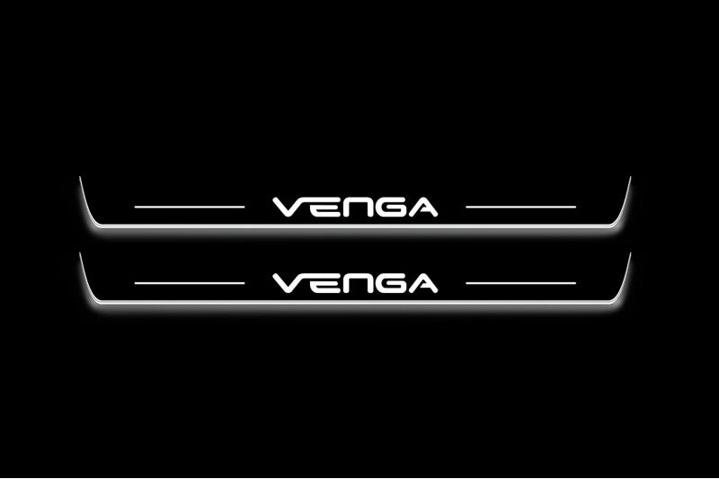 Kia Venga 2009+ Stainless Steel LED Door Sills – Venga Logo