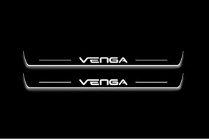 Kia Venga 2009+ Stainless Steel LED Door Sills – Venga Logo