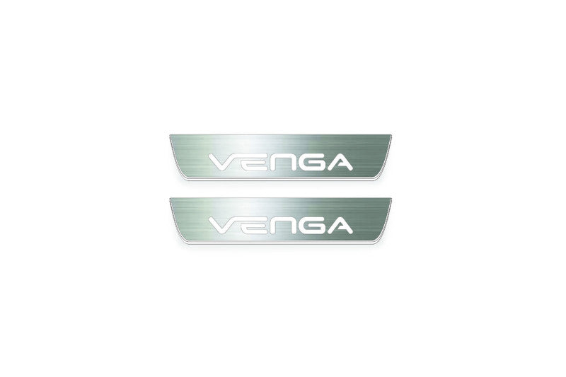 Kia Venga 2009+ Stainless Steel LED Door Sills – Venga Logo