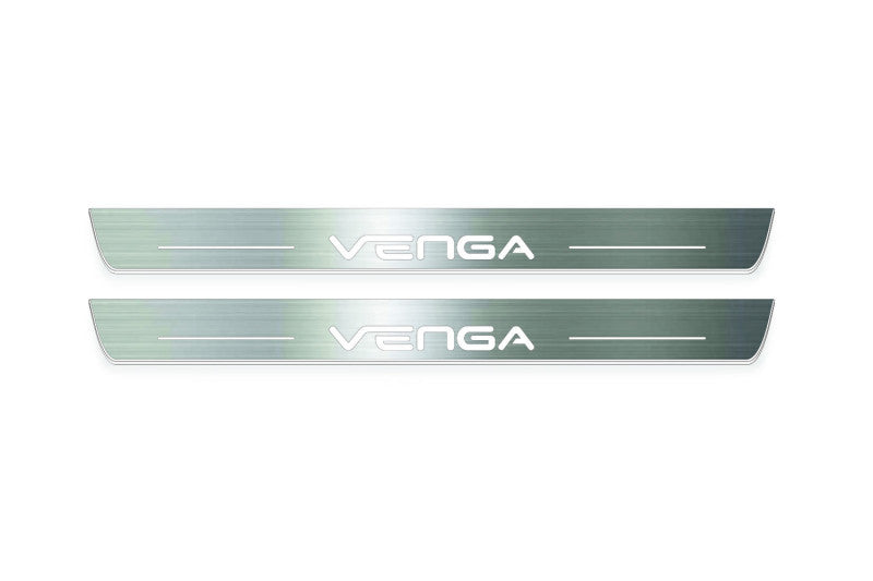 Kia Venga 2009+ Stainless Steel LED Door Sills – Venga Logo