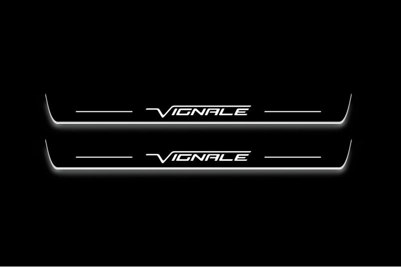 LED door sill plates stainless steel Ford Edge II 2015+ with Vignale logo