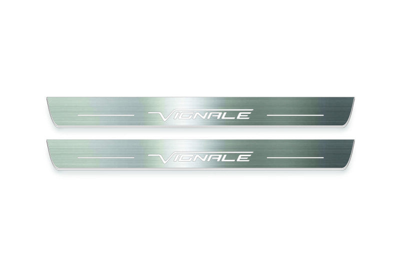Ford Edge II 2015+ door sill plates in stainless steel with Vignale logo