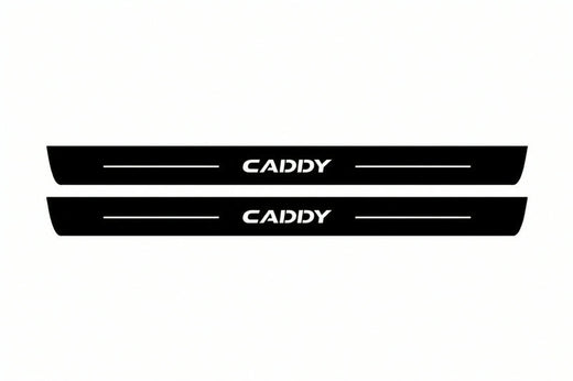 Volkswagen Caddy Van SB 2020–2026 — Matte PRO LED Door Sills — Caddy Logo