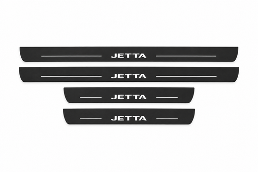 Volkswagen Jetta Typ 162 2010–2018 — Matte PRO LED Door Sills — Jetta Logo