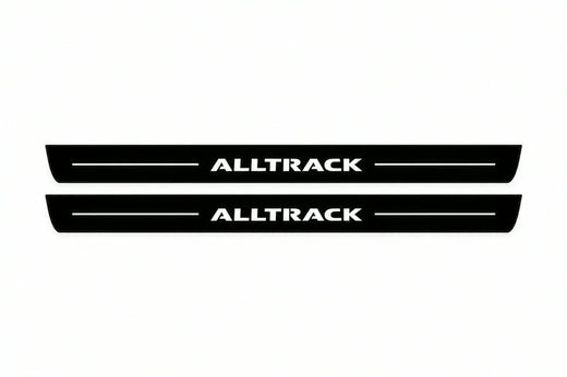 Volkswagen Passat B7 2010–2015 — Matte PRO LED Door Sills — Alltrack Logo