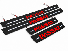Volkswagen Passat B7 USA Matte PRO LED door sills with Passat design