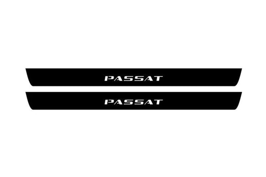 Volkswagen Passat Sedan 3C2 2005–2010 — Matte PRO LED Door Sills — Passat Logo