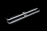 Volkswagen Tiguan 5N stainless steel LED door sills with white R-Line logos and white illumination