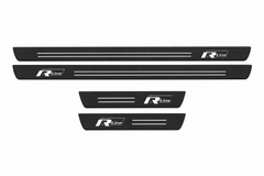 Volkswagen Tiguan 5N flat Matte PRO LED door sills with Edge-Offset Twin-Line R-Line design