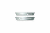 Rear pair unlit: Tiguan 5N edge-offset twin-line R-Line design, polished stainless steel