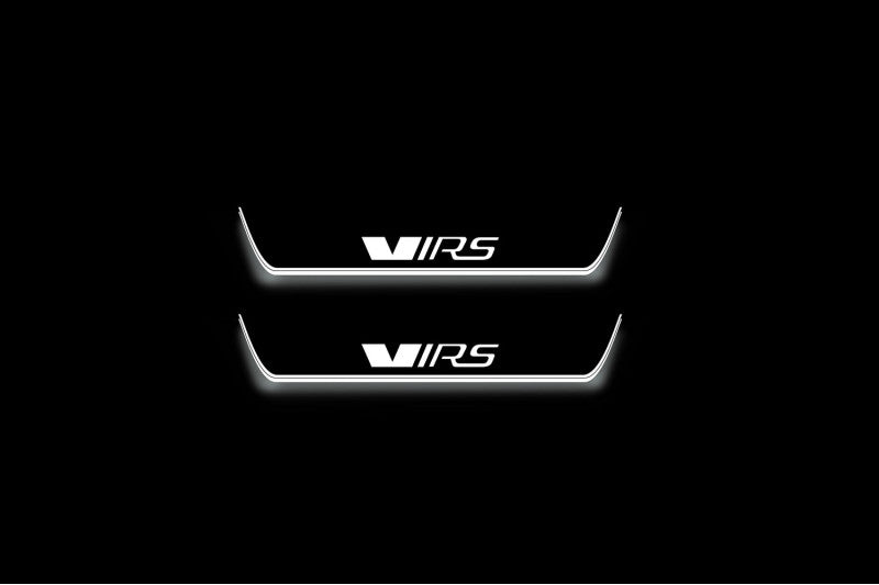 Skoda Octavia (A5) II 2004+ Stainless Steel LED Door Sills – VRS Logo