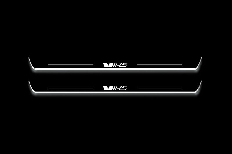 Skoda Octavia (A5) II 2004+ Stainless Steel LED Door Sills – VRS Logo