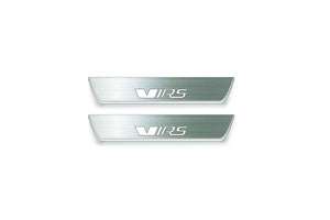 Skoda Octavia (A5) II 2004+ Stainless Steel LED Door Sills – VRS Logo
