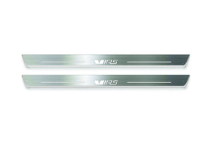 Skoda Octavia (A5) II 2004+ Stainless Steel LED Door Sills – VRS Logo