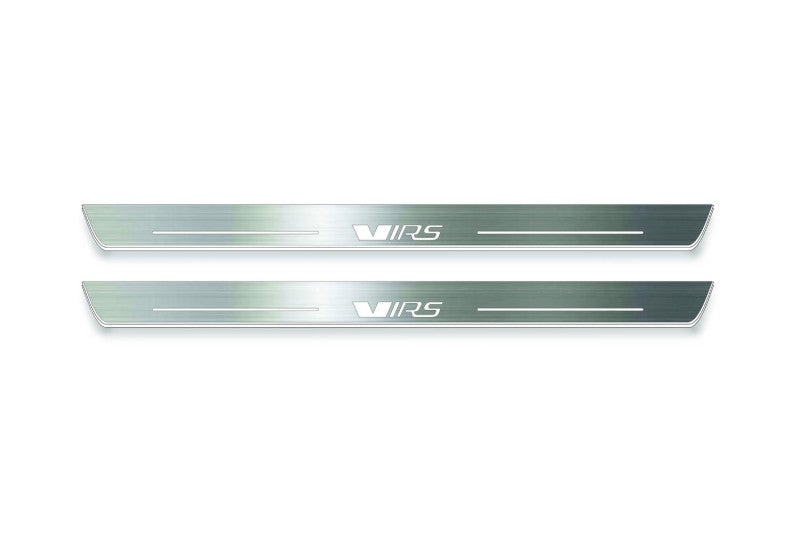 Skoda Octavia (A5) II 2004+ Stainless Steel LED Door Sills – VRS Logo