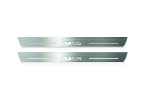 Skoda Octavia (A7) III 2013+ Stainless Steel LED Door Sills – VRS Logo