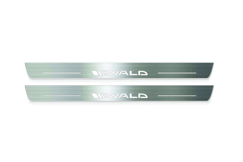 Mercedes-Benz C Coupe W204 Stainless Steel LED Door Sills – Wald Logo