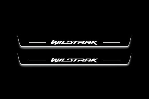 Ford Ranger T6 2011–2022 — Stainless Steel LED Door Sills — WildTrak Logo