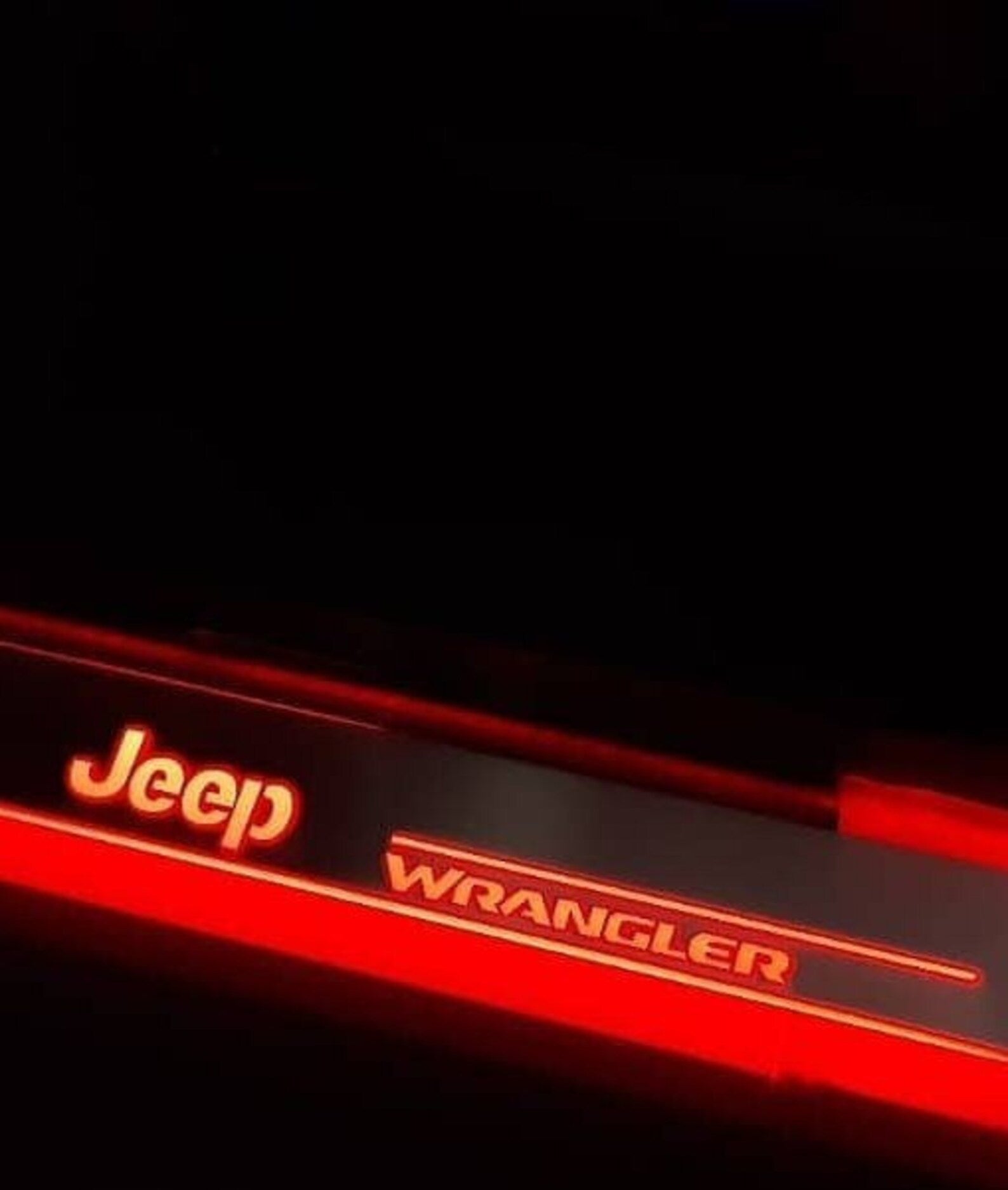 Illuminated LED Door Sill Tread Plates Jeep Wrangler JL 2018+ With Jeep Wrangler Logo Jeep Led Door Sills opdesign