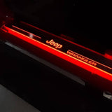 stainless steel LED door sill plates for Jeep Wrangler JL 2018+ with Jeep Wrangler logo