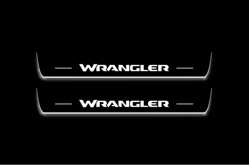 Jeep Wrangler JL 2018+ Stainless Steel LED Door Sills – Wrangler Logo