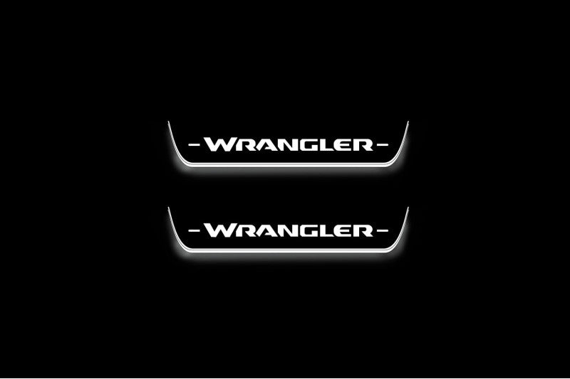 Jeep Wrangler JL 2018+ Stainless Steel LED Door Sills – Wrangler Logo