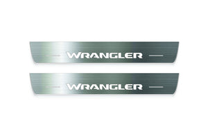 Jeep Wrangler JL 2018+ Stainless Steel LED Door Sills – Wrangler Logo