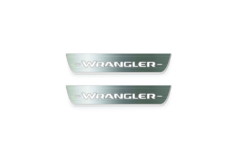 Jeep Wrangler JL 2018+ Stainless Steel LED Door Sills – Wrangler Logo
