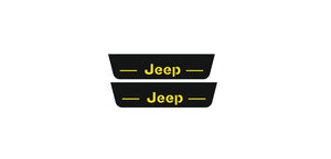 Jeep Wrangler JK 2006-2018 LED Door Sills Illuminated Scuff Jeep Wrangler Logo (Type 2) Stainless Steel Entry Guards Door Sil