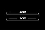 BMW X2 F39 2018+ stainless steel illuminated entry guards with X2 logo