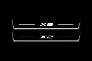 BMW X2 F39 2018+ LED Door Sills Illuminated Scuff X2 Logo Stainless Steel Entry Guards Door Sills Decoin