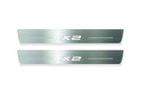 LED door sill plates BMW X2 F39 2018+ in stainless steel with X2 logo