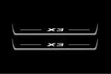 LED door sill plates BMW X3 G01 2017+ in stainless steel with X3 logo