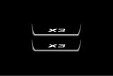 stainless steel LED door sill plates for BMW X3 G01 2017+ with X3 logo