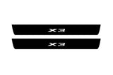 BMW X3 G01 2018+ stainless steel illuminated door sill protectors with X3 logo