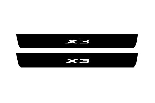 BMW X3 G01 2017–2024 — Matte PRO LED Door Sills — X3 Logo