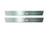 stainless steel LED door sill plates with BMW X3 G01 2017+ with X3 logo