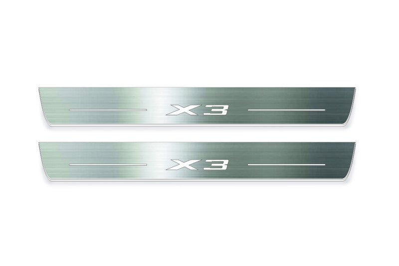 stainless steel LED door sill plates with BMW X3 G01 2017+ with X3 logo