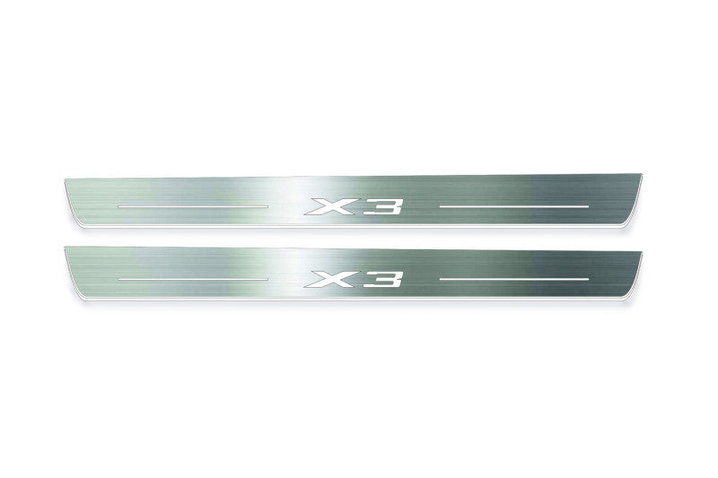 stainless steel door sill plates for BMW X3 E83 2003+ with X3 logo