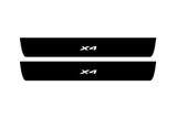 stainless steel illuminated door sill protectors with BMW X4 F26 2014+ with X4 logo