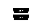 BMW X4 F26 2014+ entry guards in stainless steel with X4 logo