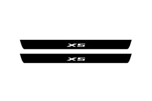 BMW X5 G05 2019+ Illuminated Matte Sill Plates with logo X5 BMW Led Door Sills PRO opdesign